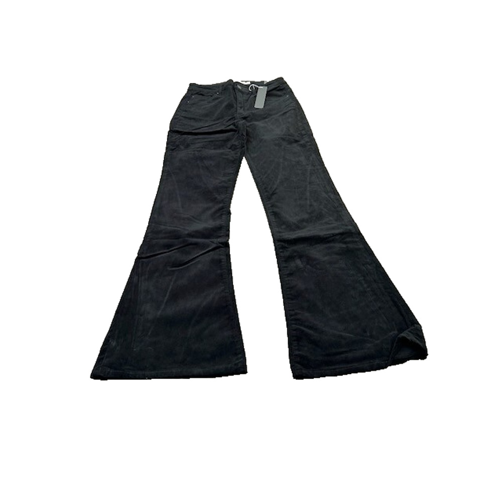 NWT Tractr Womens High Rise Flare Leg Jeans Slim Fit Corduroy Black Size 4/27